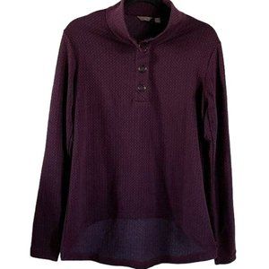 Merrell 1/2 Snap Burgundy Pullover Shirt, Sz Large